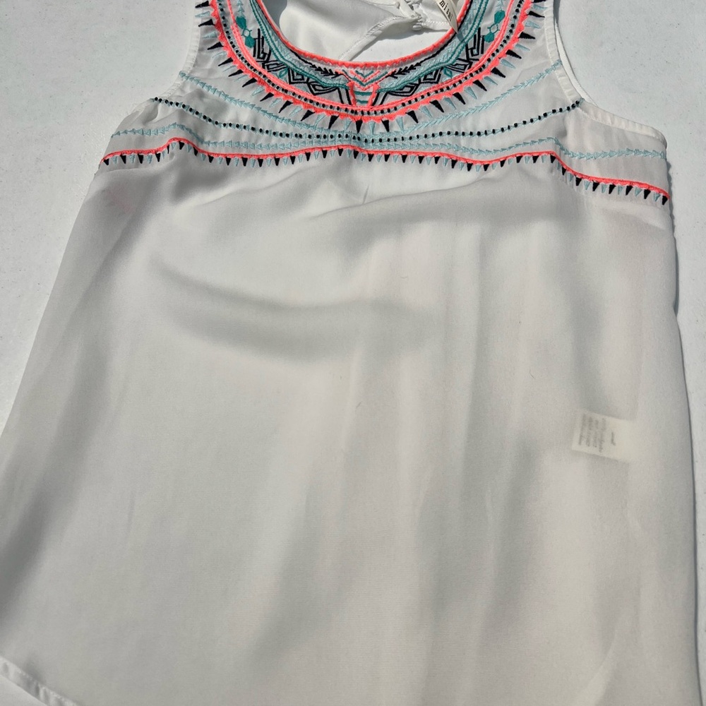 Miami White Tank Top with Pink and Blue Accents